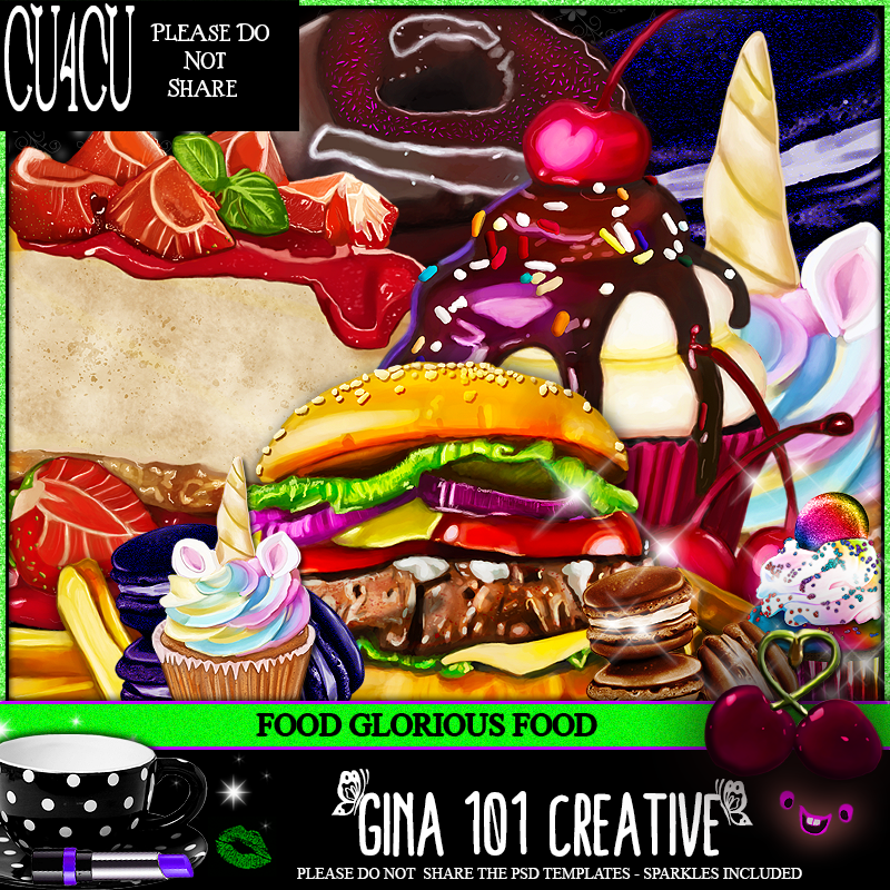CU4CU Mega Pack Of Digitally Painted Food PSD Templates